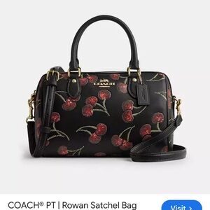 Coach Cherry Print Black Satchel